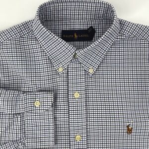 Ralph Lauren Men's Gingham‎ Check Button Down Shirt Long Sleeve Size M Cotton